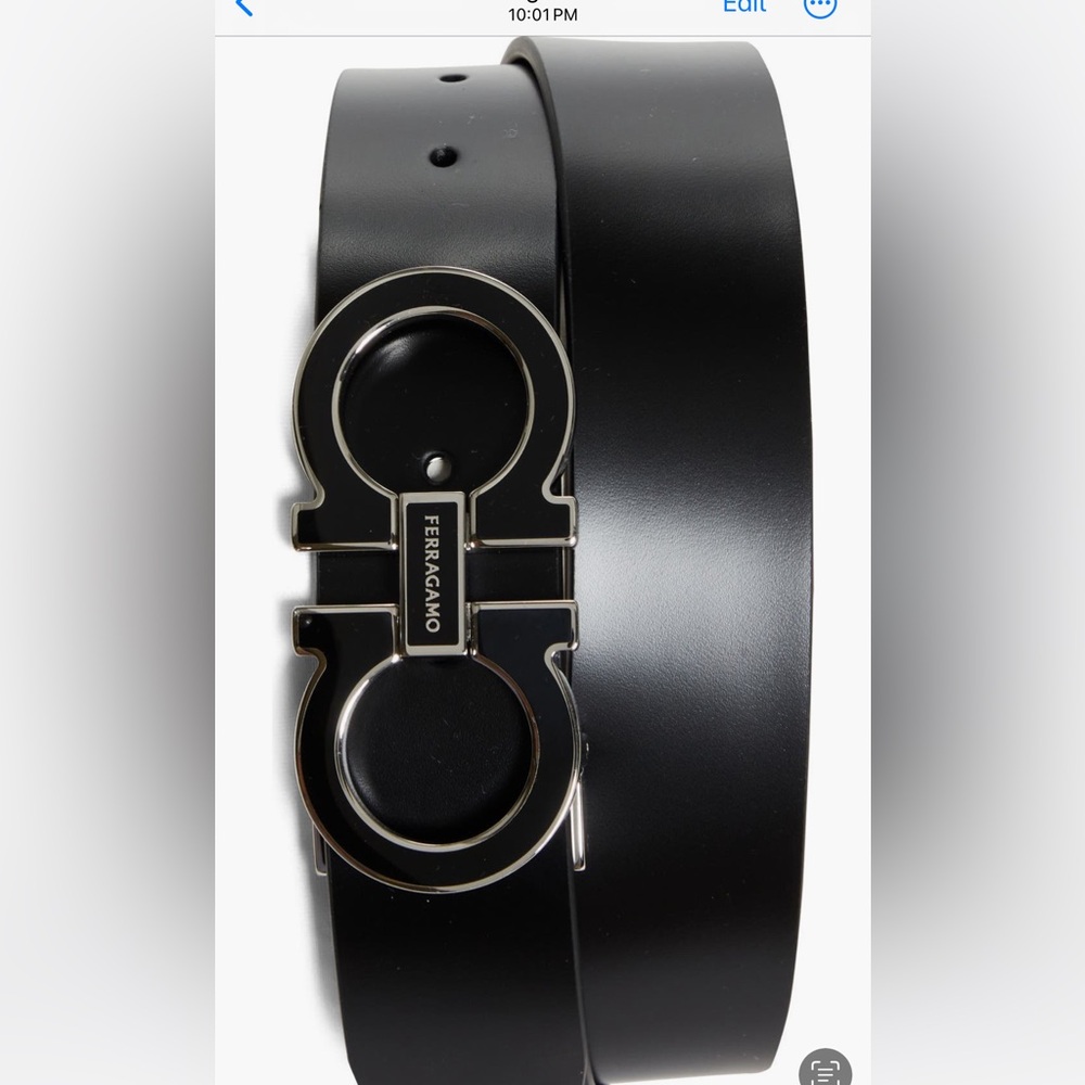 Ferragamo Double Gancio Leather Belt